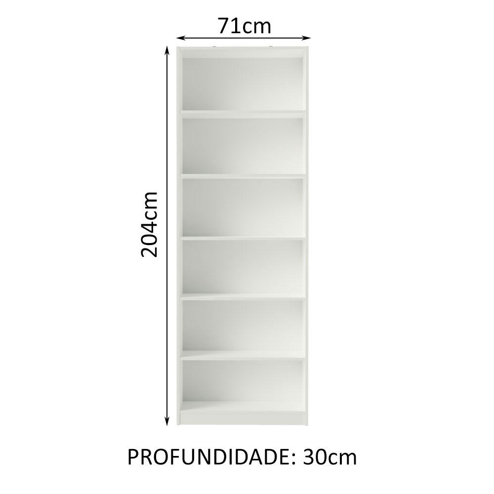 Estante Livreiro Madesa 6908 com 6 Nichos - Branco