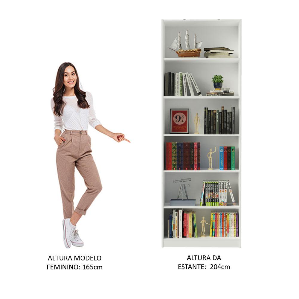 Estante Livreiro Madesa 6908 com 6 Nichos - Branco