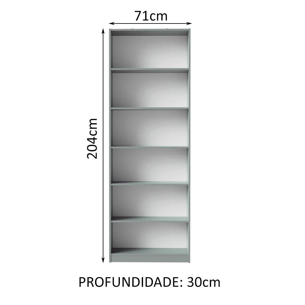 Estante Livreiro Madesa 6908 com 6 Nichos - Cinza