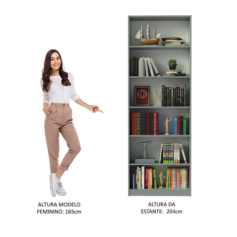Estante Livreiro Madesa 6908 com 6 Nichos - Cinza