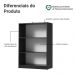 Estante Sapateira 3 Prateleiras Sem Portas Preto Madesa