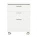 Gaveteiro Organizador para Escritório 3322 Madesa 3 Gavetas com Rodinhas - Branco