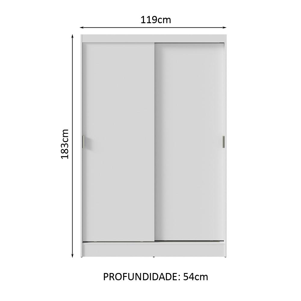 Guarda-Roupa 2 Portas de Correr Branco Max Madesa