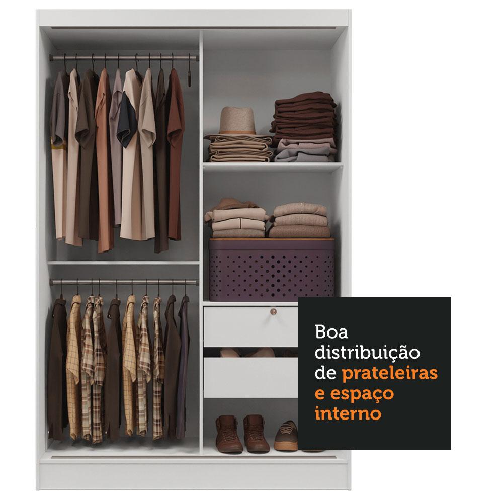 Guarda-Roupa 2 Portas de Correr Branco Max Madesa