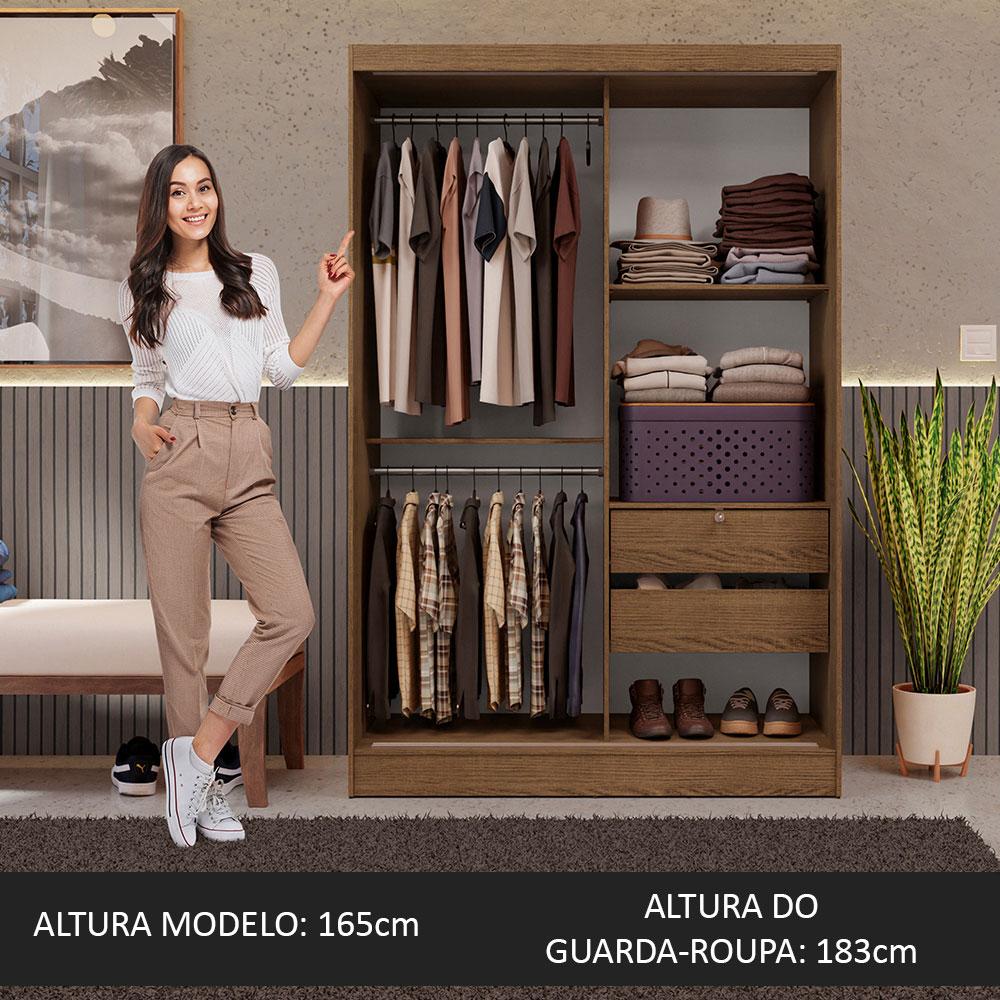 Guarda-Roupa 2 Portas de Correr Rustic Max Madesa