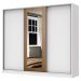 Guarda Roupa Casal 100% MDF Madesa Eros 3 Portas de Correr com Espelho - Branco/Branco/Rustic