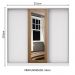 Guarda Roupa Casal 100% MDF Madesa Eros 3 Portas de Correr com Espelho - Branco/Branco/Rustic
