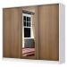 Guarda Roupa Casal 100% MDF Madesa Eros 3 Portas de Correr com Espelho - Branco/Rustic