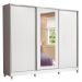 Guarda Roupa Casal 100% MDF Madesa Eros 3 Portas de Correr com Espelho com Pés - Branco