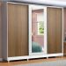 Guarda Roupa Casal 100% MDF Madesa Eros 3 Portas de Correr com Espelho com Pés - Branco/Rustic