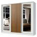 Guarda-Roupa Casal 100% MDF Madesa Eros 3 Portas de Correr com Espelhos - Branco/Branco/Rustic
