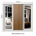 Guarda-Roupa Casal 100% MDF Madesa Eros 3 Portas de Correr com Espelhos - Branco/Branco/Rustic