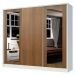 Guarda-Roupa Casal 100% MDF Madesa Eros 3 Portas de Correr com Espelhos - Branco/Rustic