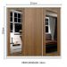 Guarda-Roupa Casal 100% MDF Madesa Eros 3 Portas de Correr com Espelhos - Branco/Rustic