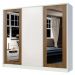 Guarda-Roupa Casal 100% MDF Madesa Eros 3 Portas de Correr com Espelhos - Branco/Rustic/Branco