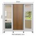 Guarda-Roupa Casal 100% MDF Madesa Eros 3 Portas de Correr com Espelhos com Pés - Branco/Branco/Rustic