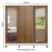 Guarda-Roupa Casal 100% MDF Madesa Eros 3 Portas de Correr com Espelhos com Pés - Branco/Rustic