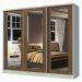 Guarda-Roupa Casal 100% MDF Madesa Eros 3 Portas de Correr de Espelho - Branco/Rustic
