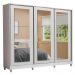 Guarda-Roupa Casal 100% MDF Madesa Eros 3 Portas de Correr de Espelho com Pés - Branco