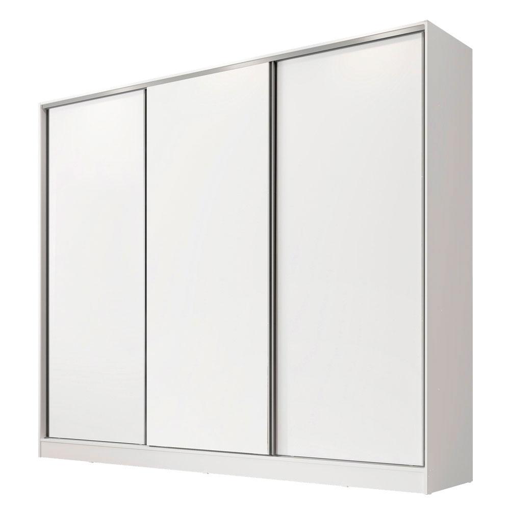 Guarda-Roupa Casal 100% MDF Madesa Nantes 3 Portas de Correr Branco