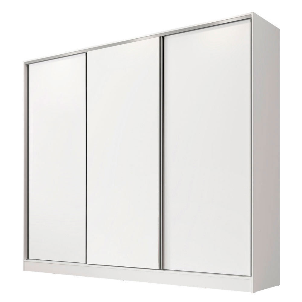 Guarda Roupa Casal 100% MDF Madesa Royale 3 Portas de Correr - Branco
