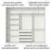 Guarda Roupa Casal 100% MDF Madesa Royale 3 Portas de Correr - Branco