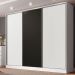 Guarda Roupa Casal 100% MDF Madesa Royale 3 Portas de Correr - Branco/Branco/Preto