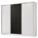 Guarda Roupa Casal 100% MDF Madesa Royale 3 Portas de Correr - Branco/Branco/Preto
