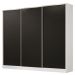 Guarda Roupa Casal 100% MDF Madesa Royale 3 Portas de Correr - Branco/Preto