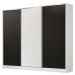Guarda Roupa Casal 100% MDF Madesa Royale 3 Portas de Correr - Branco/Preto/Branco