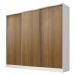 Guarda Roupa Casal 100% MDF Madesa Royale 3 Portas de Correr - Branco/Rustic