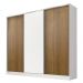 Guarda Roupa Casal 100% MDF Madesa Royale 3 Portas de Correr - Branco/Rustic/Branco