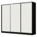 Guarda Roupa Casal 100% MDF Madesa Royale 3 Portas de Correr - Preto/Branco