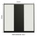 Guarda Roupa Casal 100% MDF Madesa Royale 3 Portas de Correr - Preto/Branco/Preto