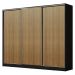 Guarda Roupa Casal 100% MDF Madesa Royale 3 Portas de Correr - Preto/Rustic