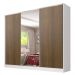 Guarda Roupa Casal 100% MDF Madesa Royale 3 Portas de Correr com Espelho - Branco/Rustic