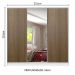 Guarda Roupa Casal 100% MDF Madesa Royale 3 Portas de Correr com Espelho - Branco/Rustic