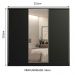 Guarda Roupa Casal 100% MDF Madesa Royale 3 Portas de Correr com Espelho - Preto
