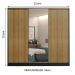 Guarda Roupa Casal 100% MDF Madesa Royale 3 Portas de Correr com Espelho - Preto/Rustic