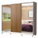 Guarda Roupa Casal 100% MDF Madesa Royale 3 Portas de Correr com Espelho com Pés - Branco/Rustic