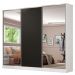 Guarda Roupa Casal 100% MDF Madesa Royale 3 Portas de Correr com Espelhos - Branco/Preto