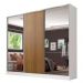 Guarda Roupa Casal 100% MDF Madesa Royale 3 Portas de Correr com Espelhos - Branco/Rustic