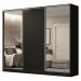 Guarda Roupa Casal 100% MDF Madesa Royale 3 Portas de Correr com Espelhos - Preto