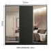 Guarda Roupa Casal 100% MDF Madesa Royale 3 Portas de Correr com Espelhos - Preto