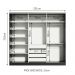 Guarda Roupa Casal 100% MDF Madesa Royale 3 Portas de Correr com Espelhos - Preto