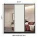 Guarda Roupa Casal 100% MDF Madesa Royale 3 Portas de Correr com Espelhos - Preto/Branco