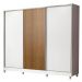 Guarda Roupa Casal 100% MDF Madesa Royale 3 Portas de Correr com Pés - Branco/Branco/Rustic