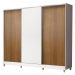 Guarda Roupa Casal 100% MDF Madesa Royale 3 Portas de Correr com Pés - Branco/Rustic/Branco