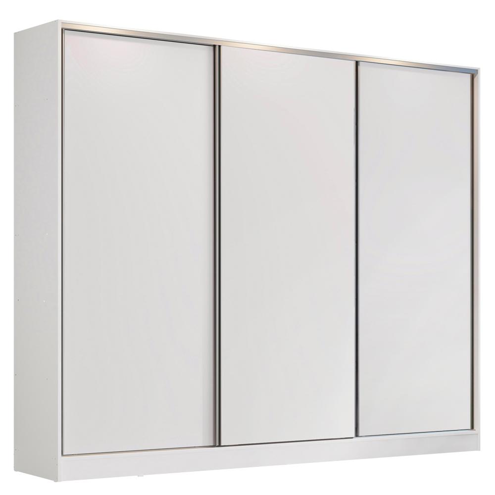 Guarda Roupa Casal 100% MDF Madesa Zurique 3 Portas de Correr - Branco