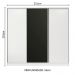 Guarda Roupa Casal 100% MDF Madesa Zurique 3 Portas de Correr - Branco/Branco/Preto